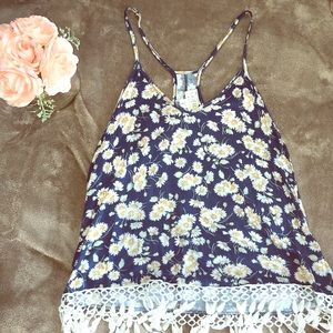Loose, flowery, summer tank top.